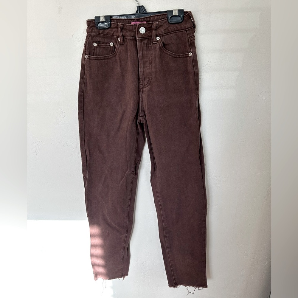 Edikted brown denim mom jeans